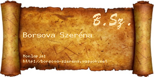 Borsova Szeréna névjegykártya